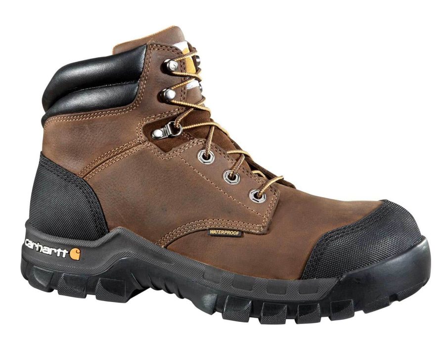 Carhartt - CMF6380 - Rugged Flex Men's Brown Leather Waterproof Composite Safety Toe 6" lace-up Work Boot