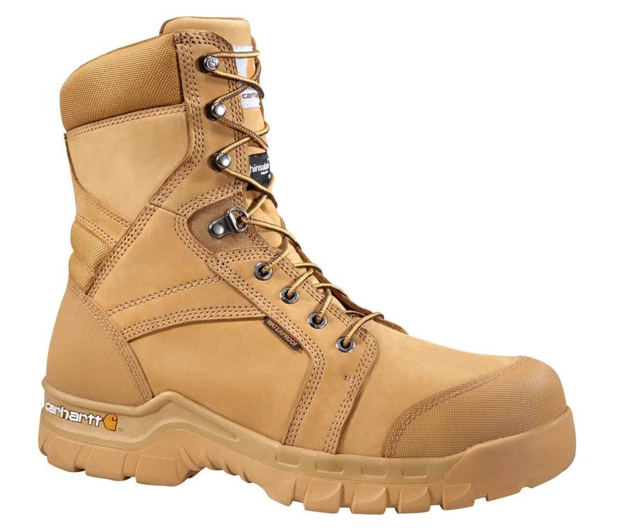 Carhartt - CMF8058 - Rugged Flex Men's Wheat Leather Waterproof Insulated Soft Toe 8" lace-up Work Boot