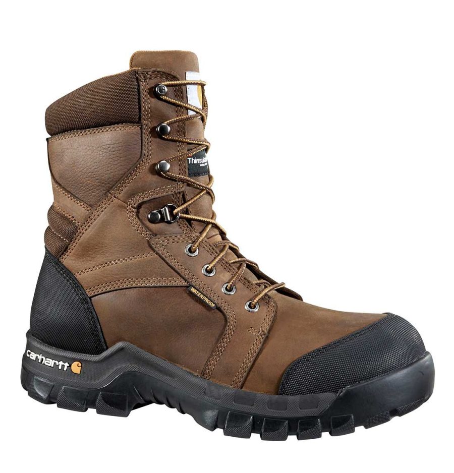 Carhartt - CMF8389 - Rugged Flex Men's Brown Leather Waterproof Insulated Composite Safety Toe 8" lace-up Work Boot