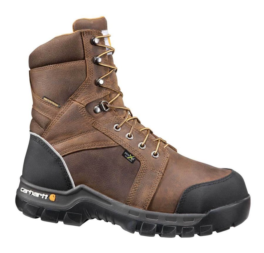 Carhartt - CMF8720 - Rugged Flex Men's Brown Leather Waterproof Insulated Composite Safety Toe 8" lace-up Work Boot