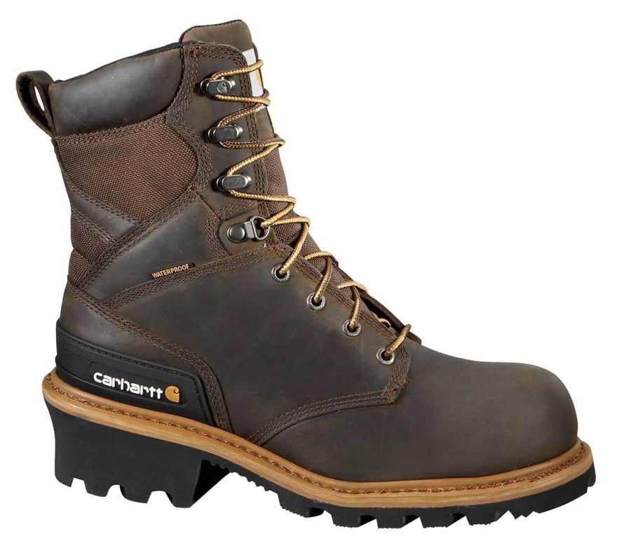 Carhartt - CML8360 - Men's Woodworks Brown Leather Waterproof Composite Safety Toe 8" Climbing Work Boot