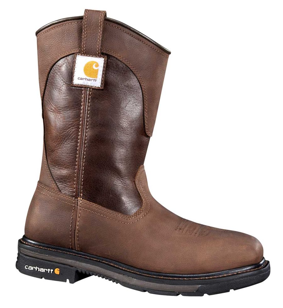 Carhartt - CMP1218 - Rugged Flex Square Toe Men's Two Tone Brn Leather NWP Steel Safety Toe 11" Wellington Work Boot