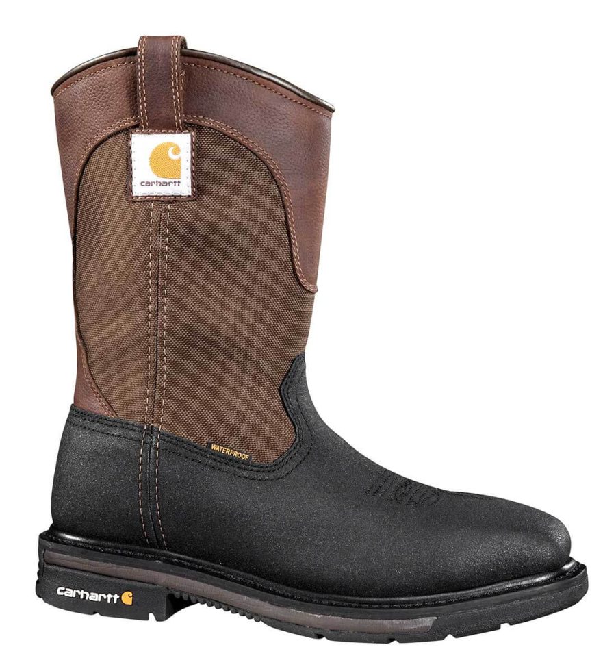 Carhartt - CMP1258 - Rugged Flex Square Toe Men's PU Coated Leather/ Fabric Waterproof Steel Safety Toe 11" Wellington Work Boot