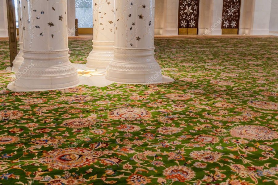 Carpet in Sheikh Zayed Grand Mosque in Abu Dhabi, the capital city of the United Arab Emirates