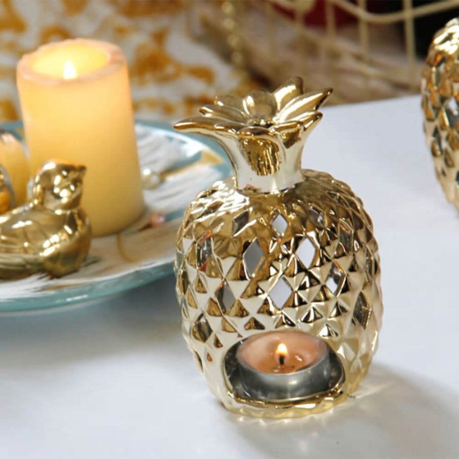 Ceramic Pineapple Candle Holder For Home Decor