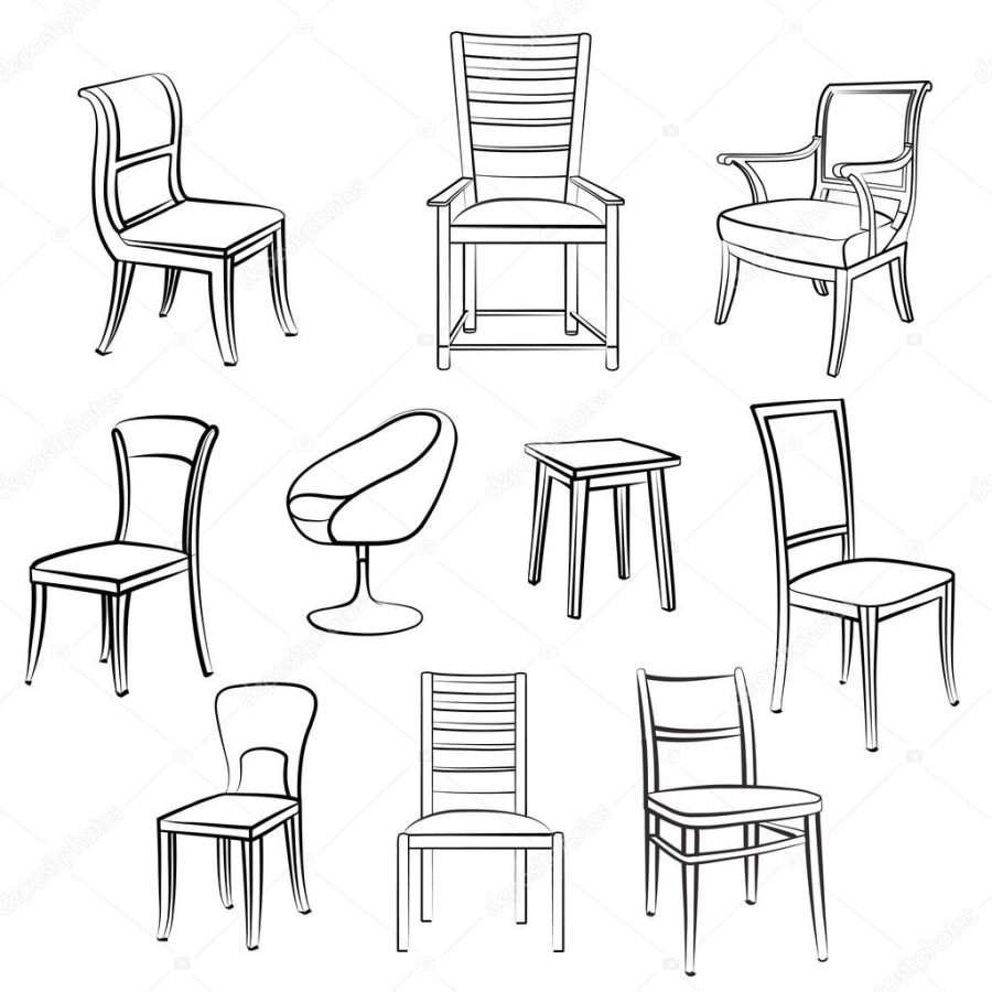 Chair, armchair, stool Furniture set