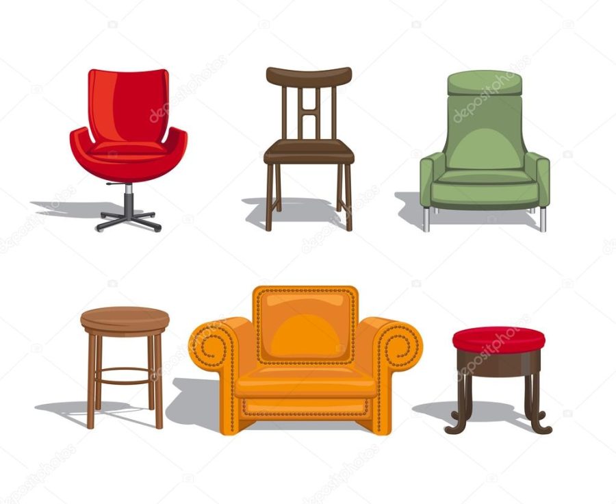 Chairs, armchairs, stools icons