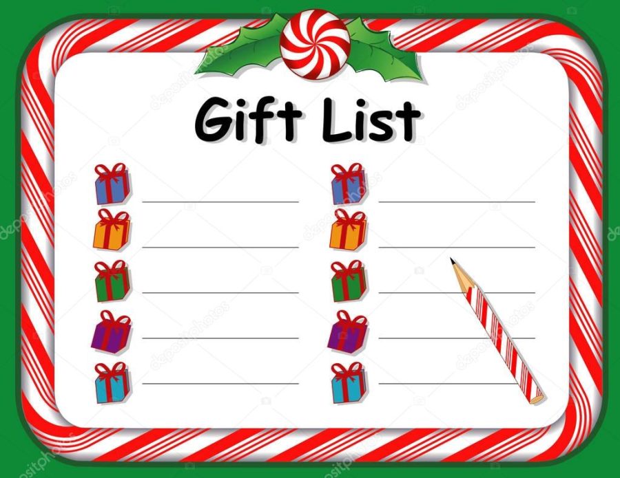 Christmas Holiday Gift List, Peppermint Candy Cane Frame
