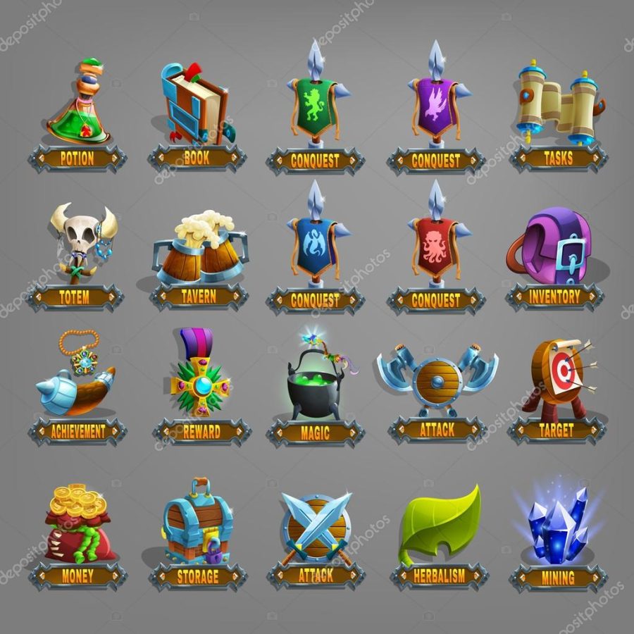Decoration icons for games.
