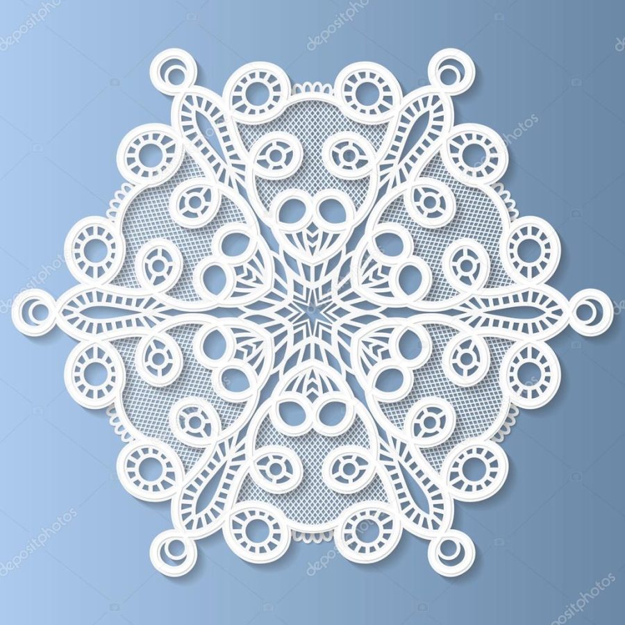Decorative flower, snowflake, mandala, embossed pattern