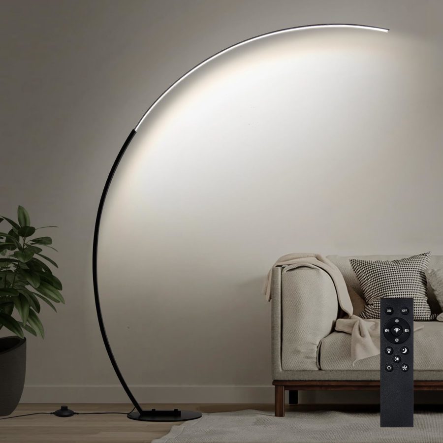 Dimmable Led Floor Lamp With 3 Color Temperatures, Ultra Bright 2000Lm Arc Floor