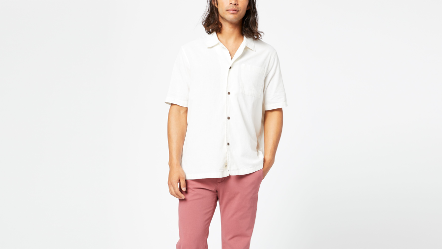 Dockers Boxy Woven Shirt, Regular Fit, Men's, White S