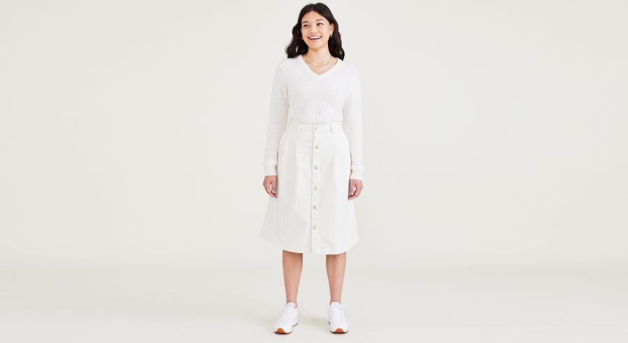 Dockers Midi Skirt, Women's, White 24