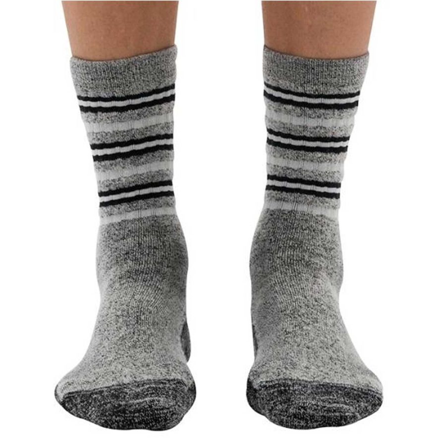 Dr. Comfort Men's Wool Striper Crew Socks (1 pair) - Therapeutic Diabetic Socks - Athletic, Casual, Dress