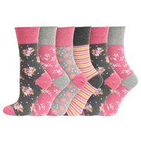 Eazy Grip Non Elastic Socks with Assorted Designs (6 Pairs)