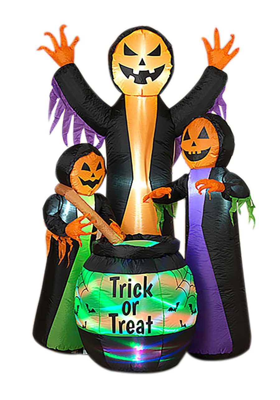 Electric 72 Inch Inflatable Witches with Cauldron