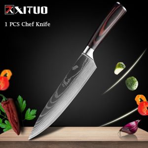 Ergonomic Chef's Knife | Laser Damascus Pattern