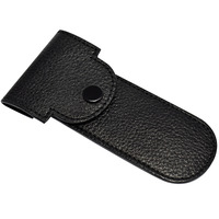 Executive Shaving Black Leather Universal Safety Razor Pouch