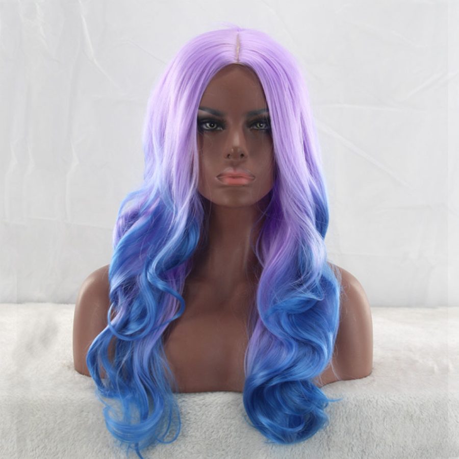 Fashion Cosplay Heat Resistant Hair Wigs Ombre Color Body Wave 24inches