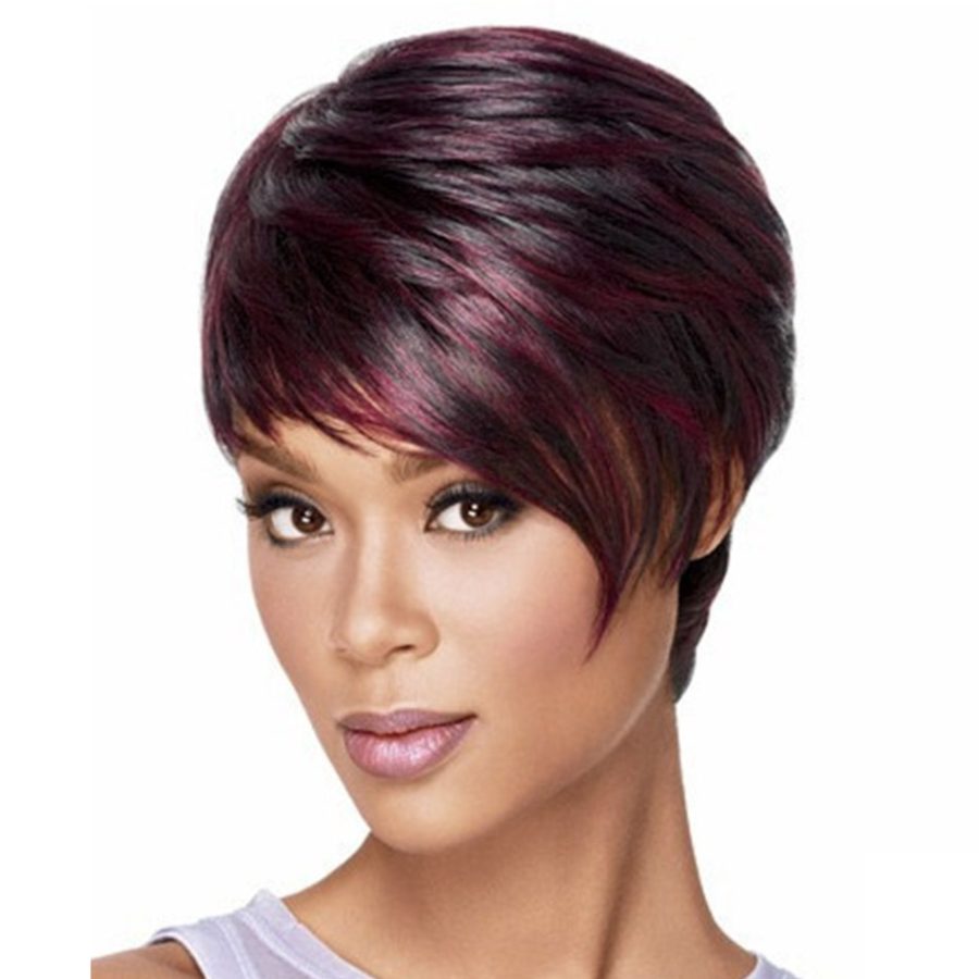 Fashion Style Heat Resistant Hair Wigs Short Bob Win Red with Bangs 8 inch