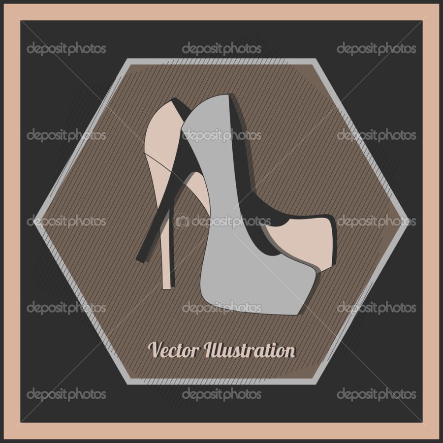 Fashion women's high heel shoes, vector