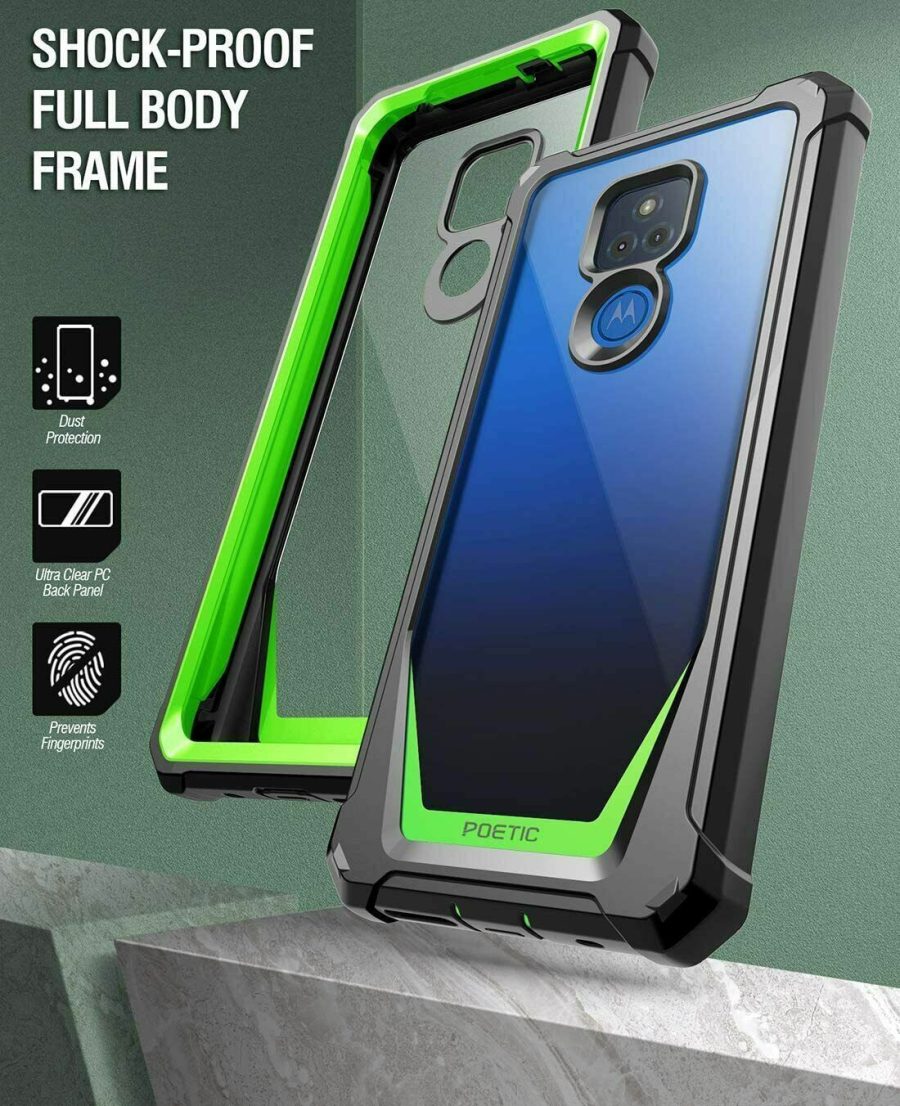 For Moto G Play 2021 Case Shockproof Rugged Cover With Screen Protector Green