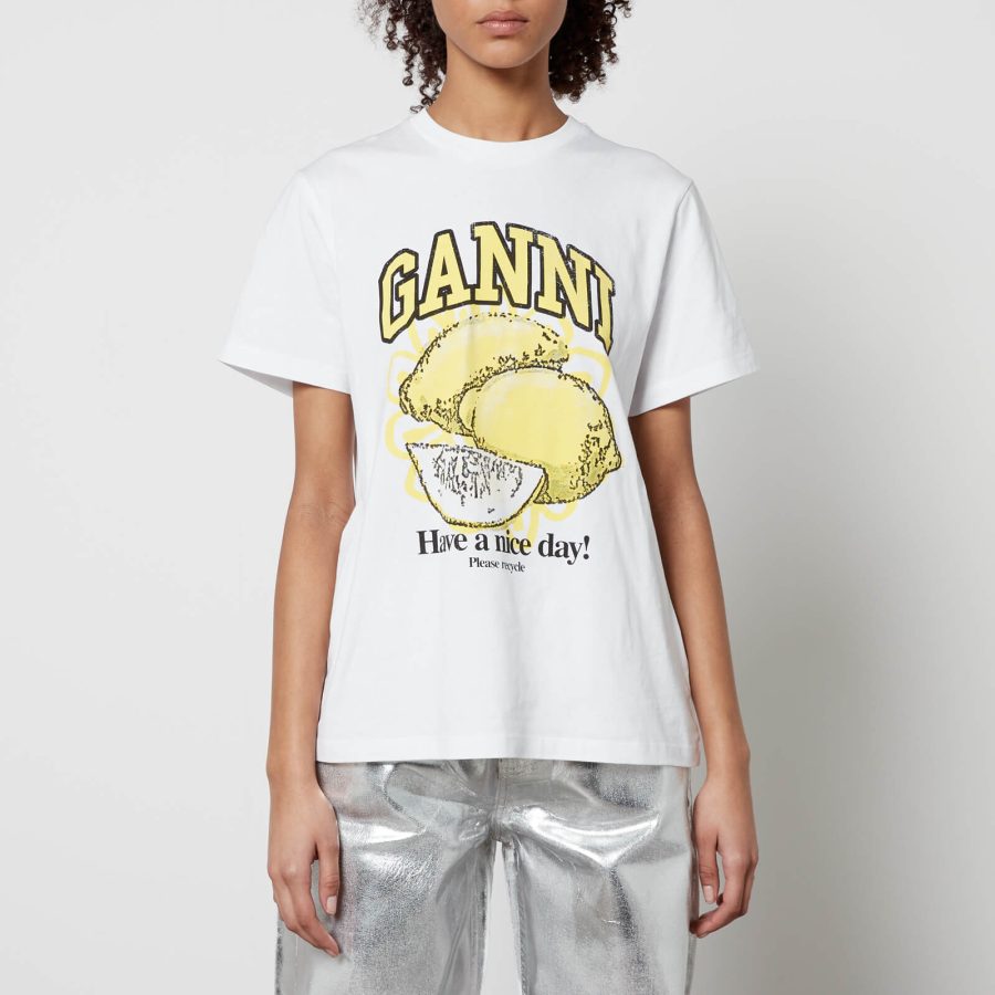 Ganni Lemon Organic Cotton T-Shirt - XS
