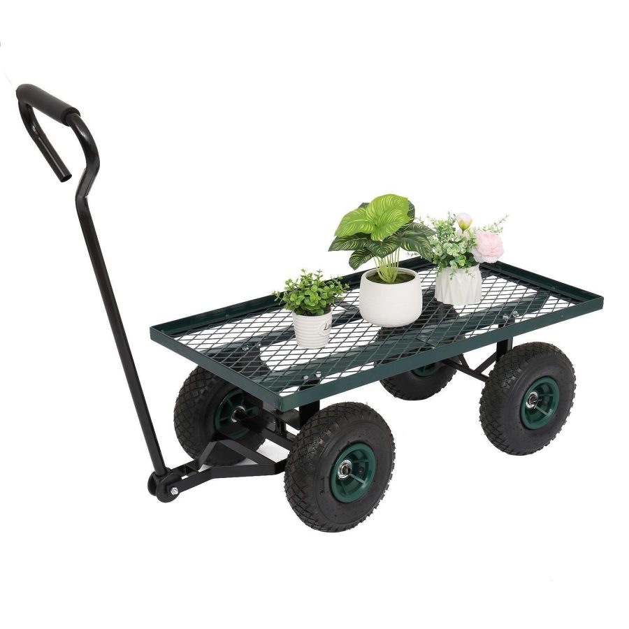 Garden Carts Yard Dump Wagon Cart Lawn Utility Cart Heavy Duty Garden Hand Tools