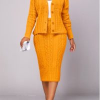 Ginger Button Long Sleeve Top and Skirt