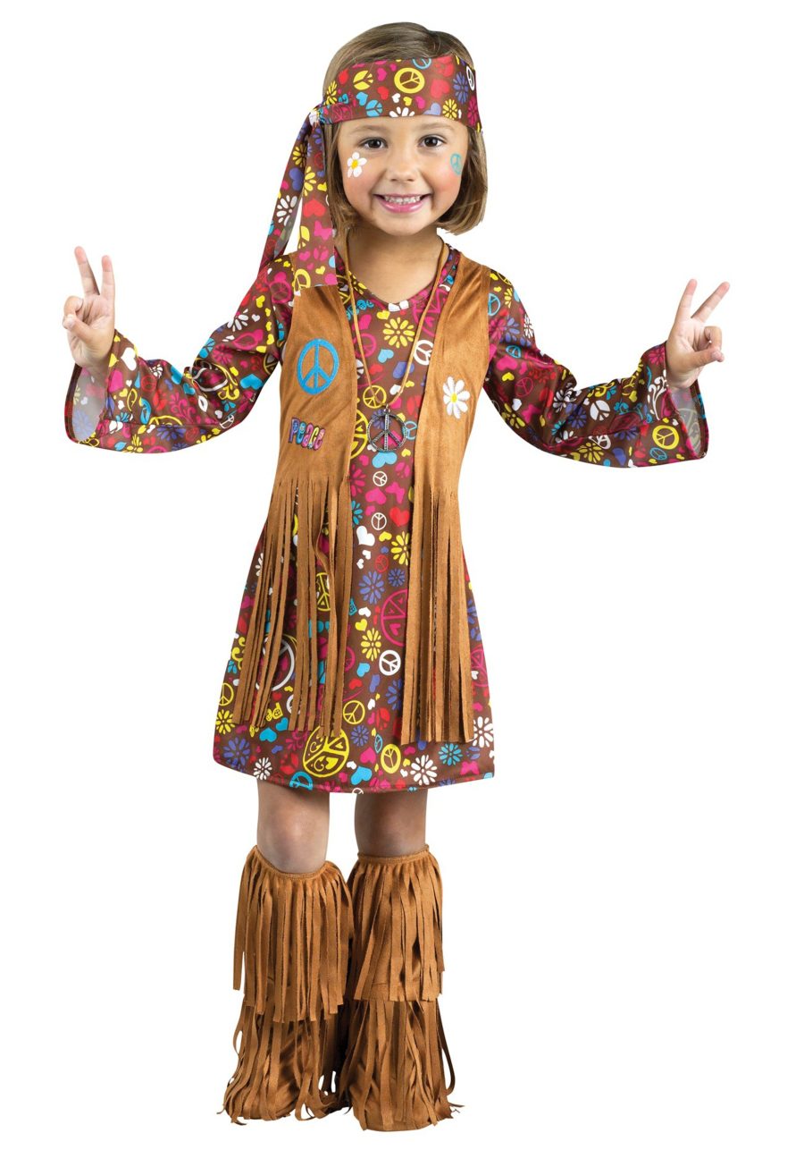 Girl's Peace & Love Hippie Toddler Costume Dress
