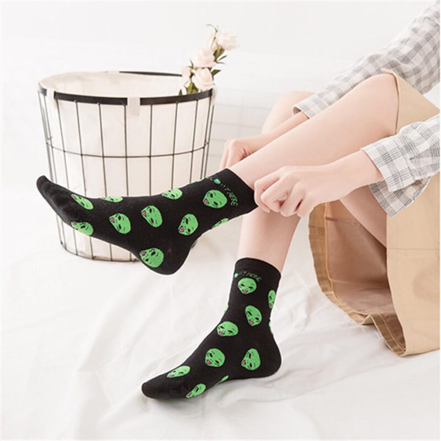 Green Alien Socks