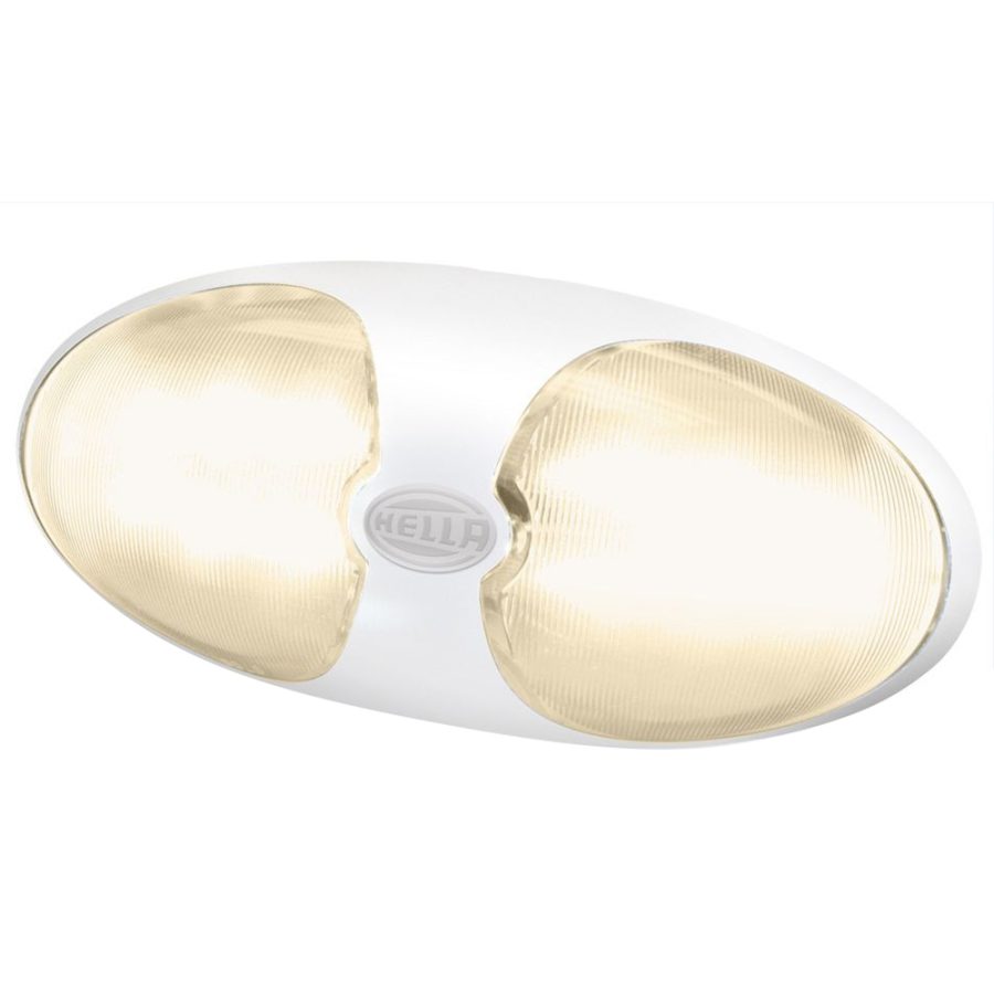 HELLA MARINE 959700701 DURALED 12 INTERIOR/EXTERIOR LAMP - WARM WHITE LED - WHITE HOUSING