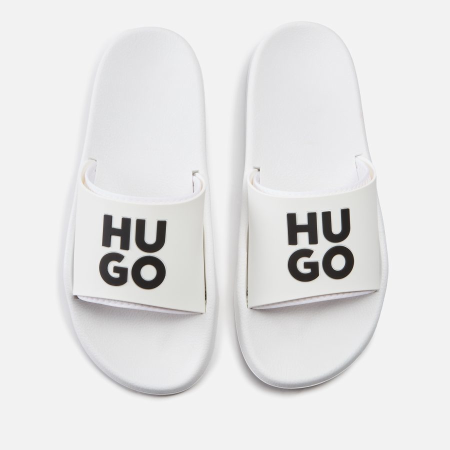 HUGO Men's Match Slides - White - UK 8