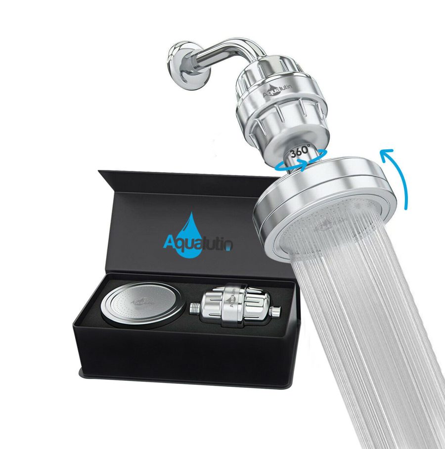 High Turbo Pressure Shower Head Filtered Stream Water Saving Bath Vitamin C - E