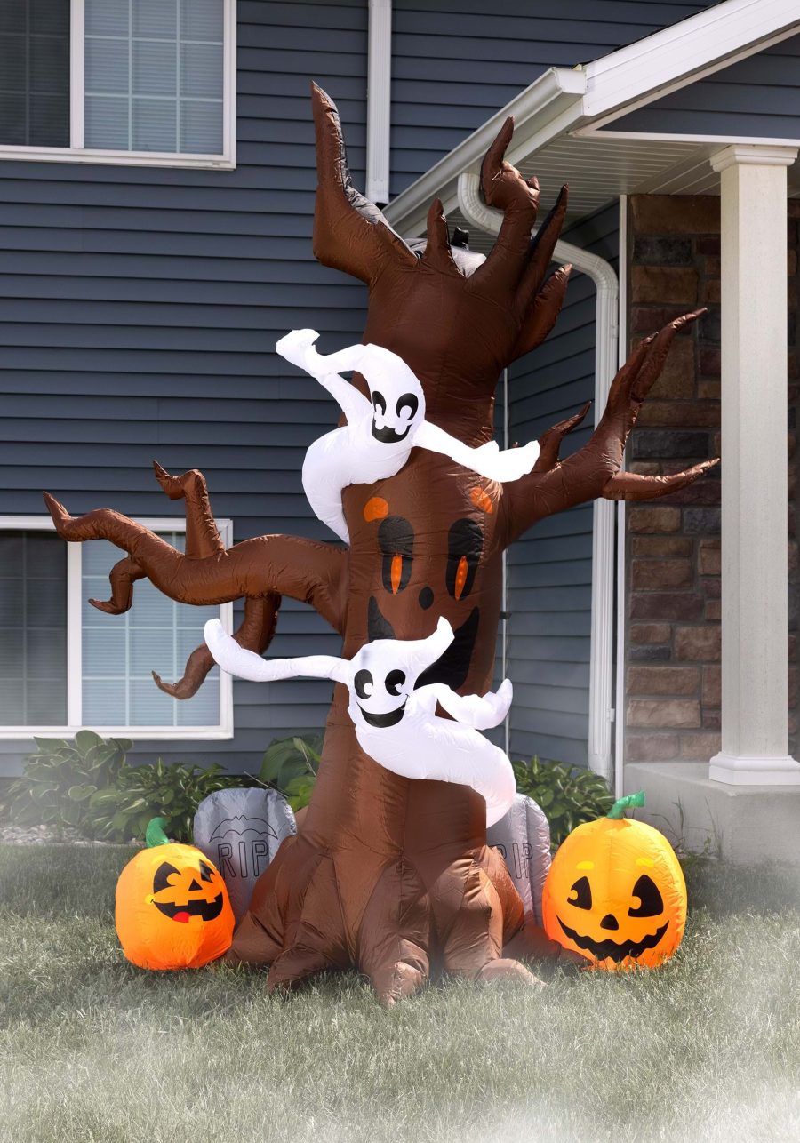 Inflatable 8FT Scary Tree with Graves Prop