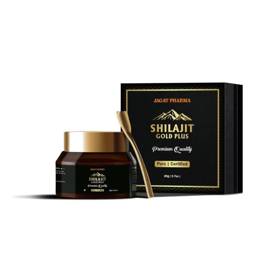 Jagat Pharma Himalayan Shilajit Gold Plus Resin 20g -For Strength Power Stamina