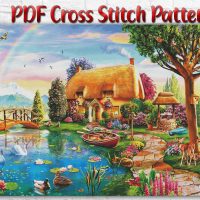 Landscape Nature Summer Counted PDF Cross Stitch Pattern Needlework DIY DMC