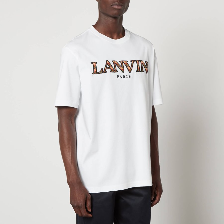 Lanvin Curb Logo-Embroidered Cotton-Jersey T-Shirt - S