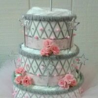 Light Pink and Silver Princess Theme Baby Girl Shower Ballerina Tutu Diaper Cake