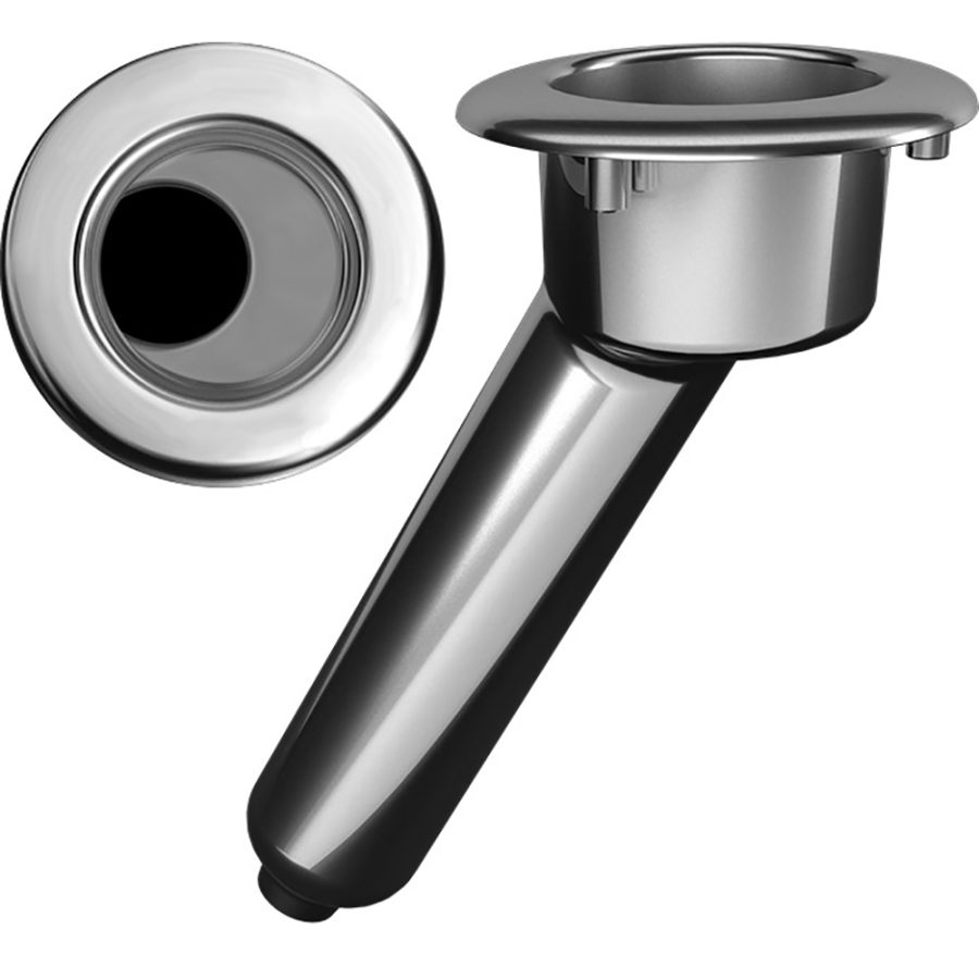 MATE SERIES C1030DS ELITE SCREWLESS STAINLESS STEEL 30° ROD & CUP HOLDER - DRAIN - ROUND TOP