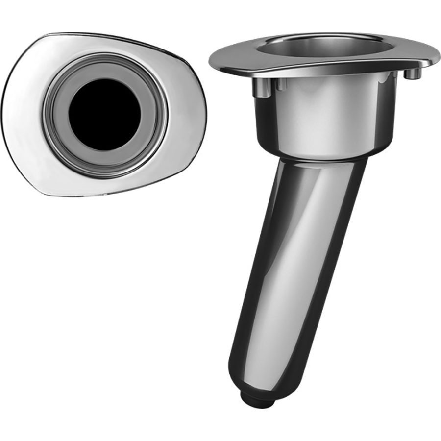 MATE SERIES C2015DS ELITE SCREWLESS STAINLESS STEEL 15° ROD & CUP HOLDER - DRAIN - OVAL TOP