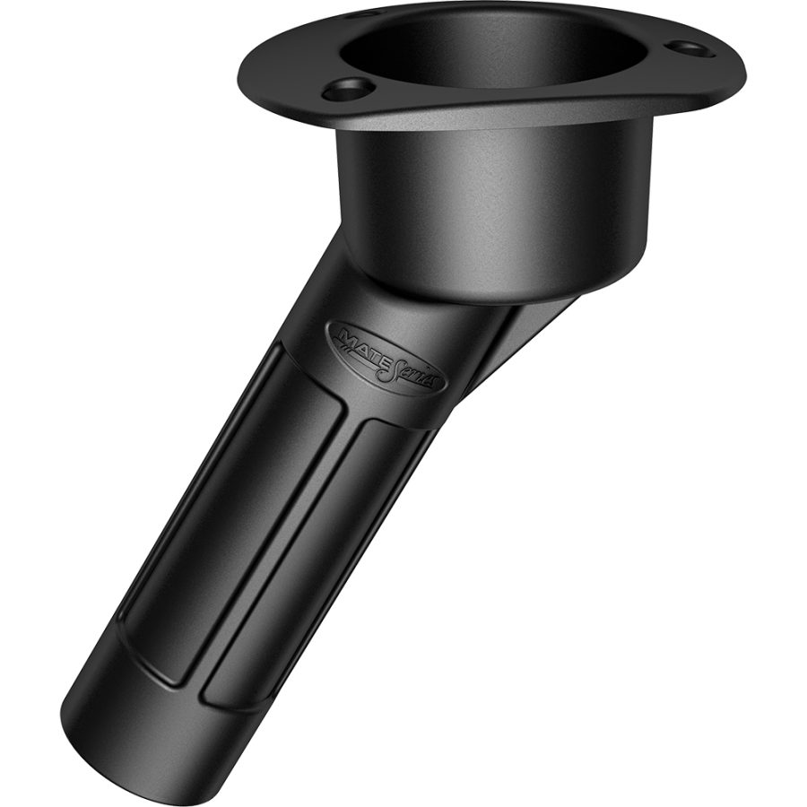 MATE SERIES P2030B PLASTIC 30° ROD & CUP HOLDER - OPEN - OVAL TOP - BLACK