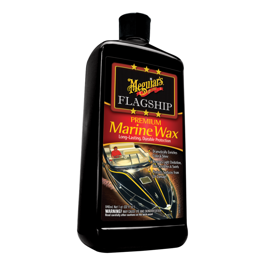 MEGUIARS M6332 Flagship Premium Marine Wax - Long-Lasting & Durable Protection for Your Boat or RV, Give the Gift of Protection & Shine to Dad This Fathers Day - 32 Oz