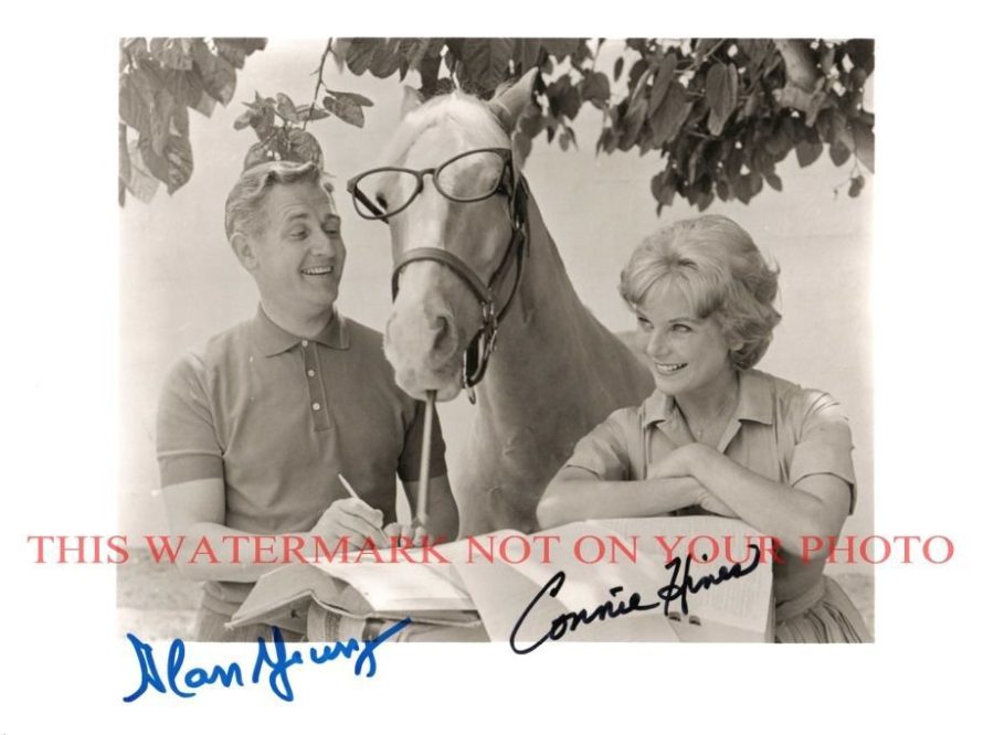 MR ED CAST SIGNED AUTOGRAPH 8x10 RP PHOTO ALAN YOUNG AND CONNIE HINES