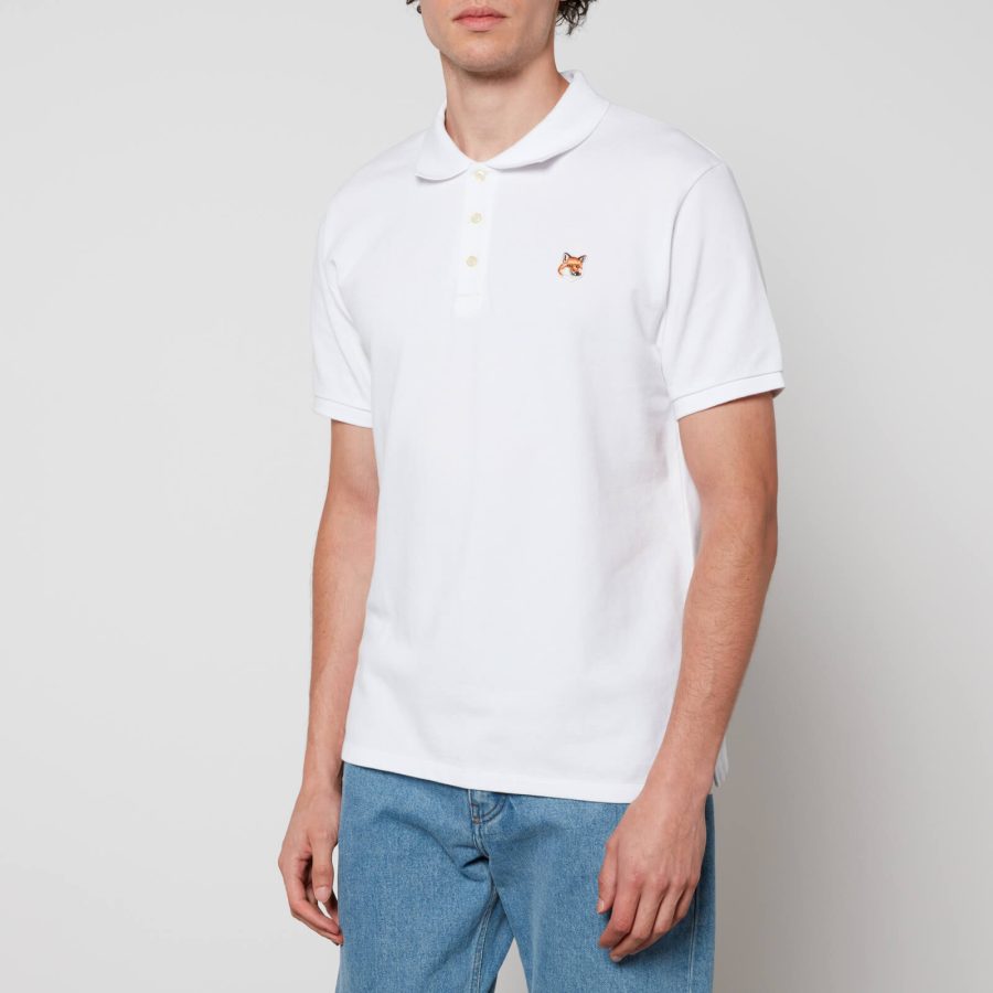 Maison Kitsuné Unisex Fox Head Patch Classic Polo Shirt - White - XL