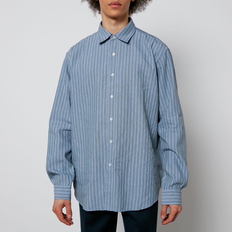 Maison Margiela Linen-Blend Seersucker Shirt - 39