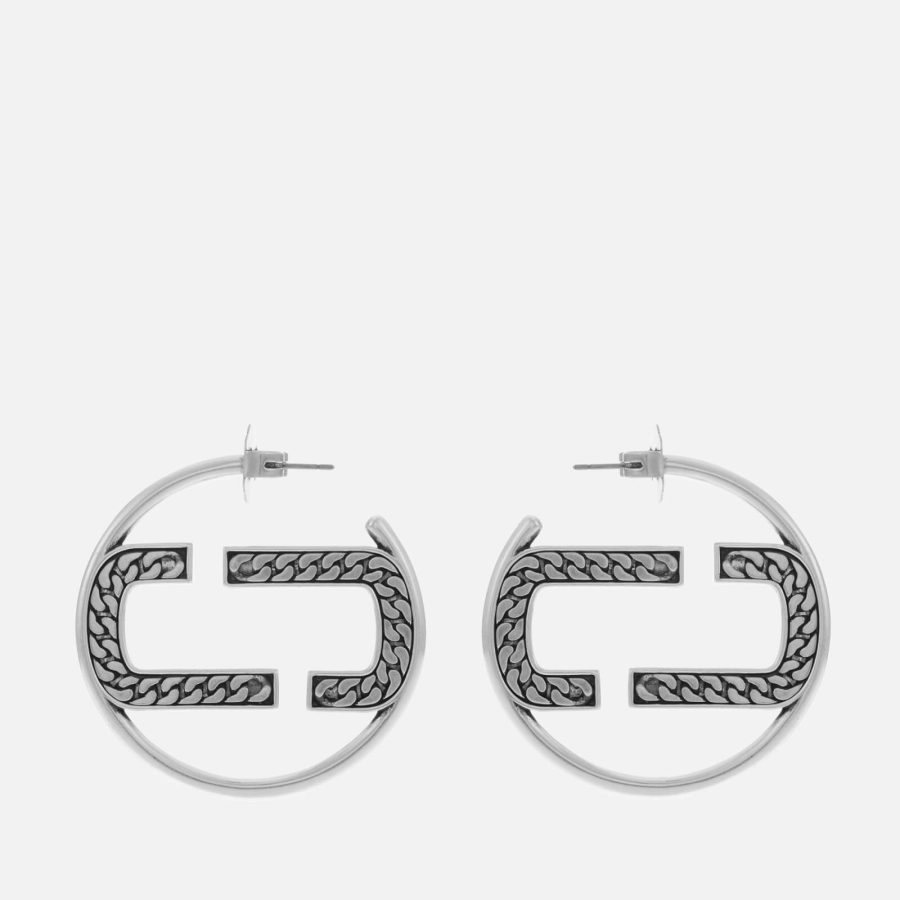 Marc Jacobs St. Marc Monogram Silver-Tone Hoops