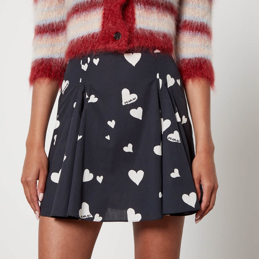 Marni Printed Cotton-Poplin Mini Skirt - IT 42/UK 10