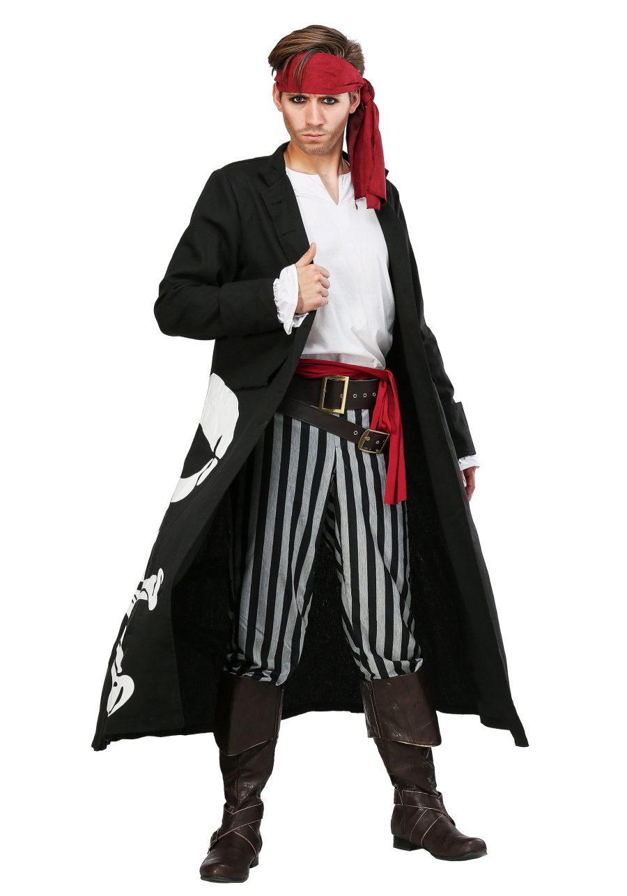Men's Plus Size Pirate Flag Captain Costume
