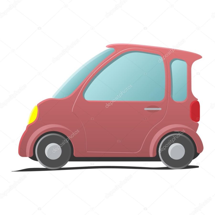 Mini car. Single cartoon symbol